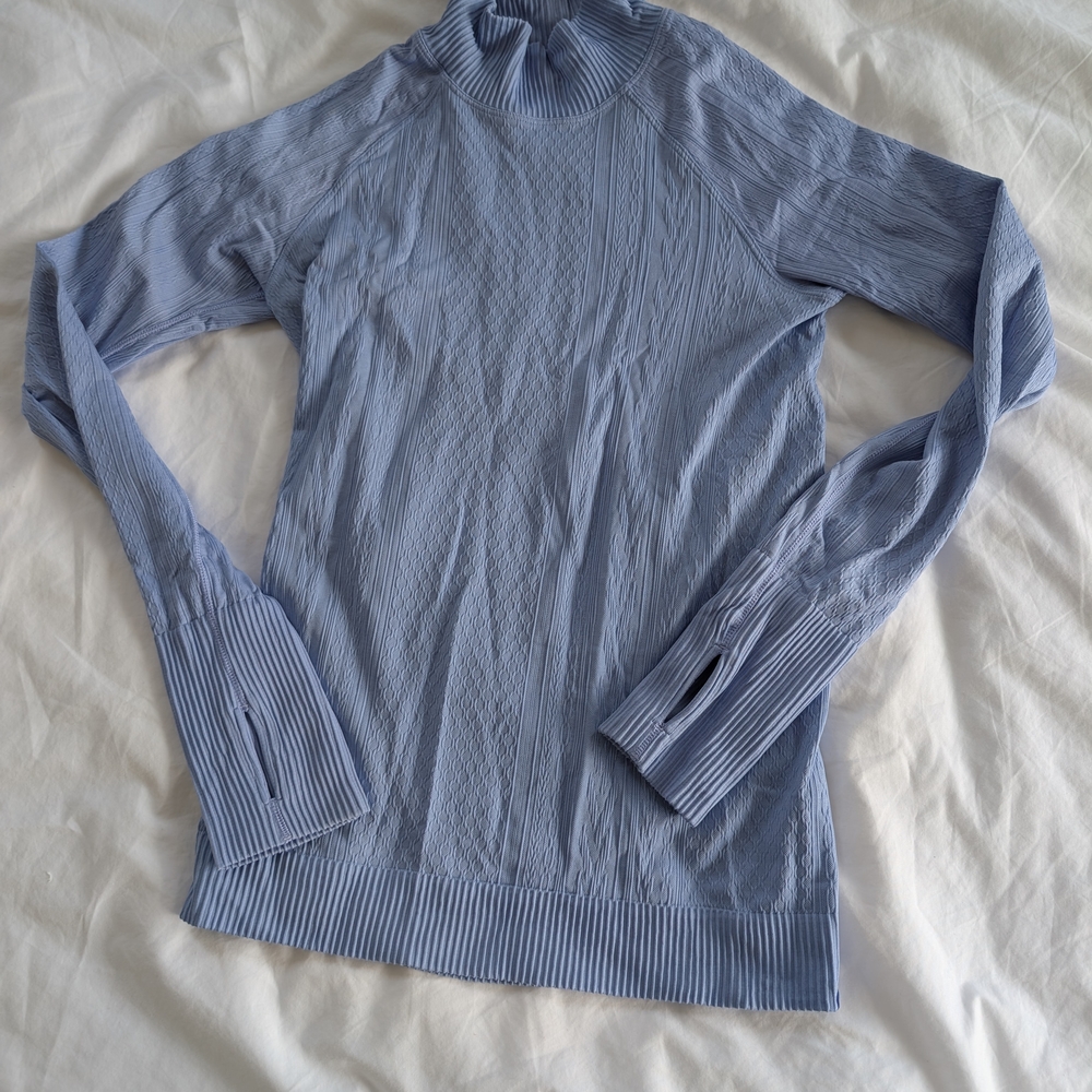 Women's Blue Ribbed Top